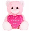 BRUBAKER - Peluche Douce - Ours/Nounours avec Cœur I Love You - 25 cm - Brun Clair