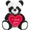 BRUBAKER Ours en Peluche Panda avec Coeur Rouge - I Love You - 25 cm - Peluche Panda - Peluche Ours en Peluche - Jouet Doux N