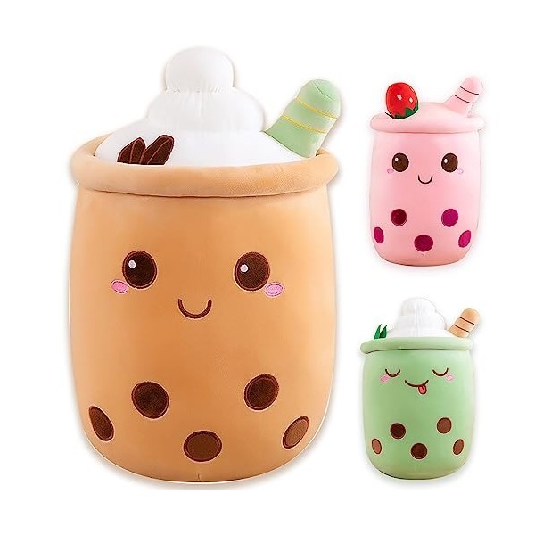 Peluche Bubble Tea Doudou Coussin Kawaii Bubble Tea Peluche Oreiller Cute Doudou Boba Thé Tasse Jouet Doux Deco Cadeau pour E