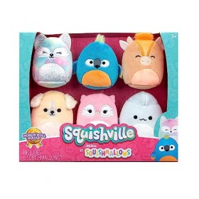 Peluches Squishville par Original Squishmallows Honour Roll Squad - Six Peluches Squishmallows de 5 cm Comprenant Stevon, Ten