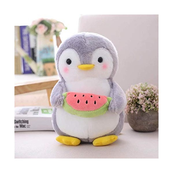 Nicole Knupfer Pingouin en peluche, coussin, cadeau pour enfants/adultes, pingouin avec nœud, 25 cm