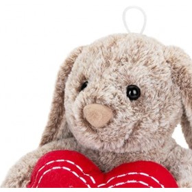 BRUBAKER Lapin en Peluche - Doudou avec Cœur Rouge et Oreilles Tombantes - I Love You - 28 cm Cadeau en Peluche - Peluche Dou