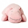 Uni-Toys - Coussin Peluche Hippopotame Rose - Ultra Doux - 56 cm Longueur - Peluche