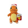 Pokemon PKW3103-20 cm Peluche dhiver Glumanda avec Bonnet de Noël, Peluche Officielle