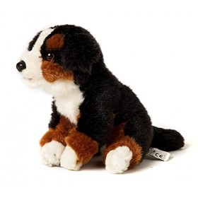 Uni-Toys - Chiot Bouvier Bernois Assis – 15 cm Hauteur – Chien en Peluche, Animal de Compagnie – Doudou