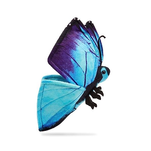 Zappi Co Peluche 100% Recyclée Papillon Morpho Bleu 28.5cm de Largeur Collection danimaux Doux, Câlins et Écologiques pour