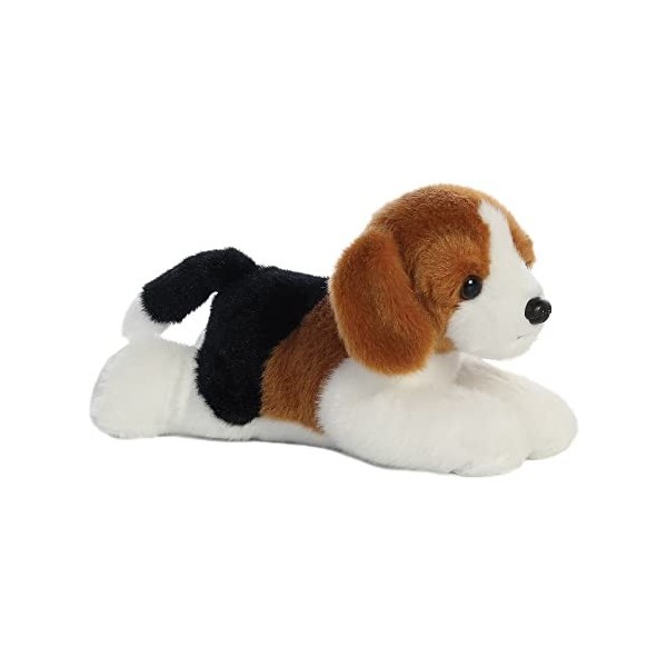 Aurora, 31185, Mini Flopsies Homer Le Beagle, 20 cm, Peluche, Noir, Bown, Blanc 