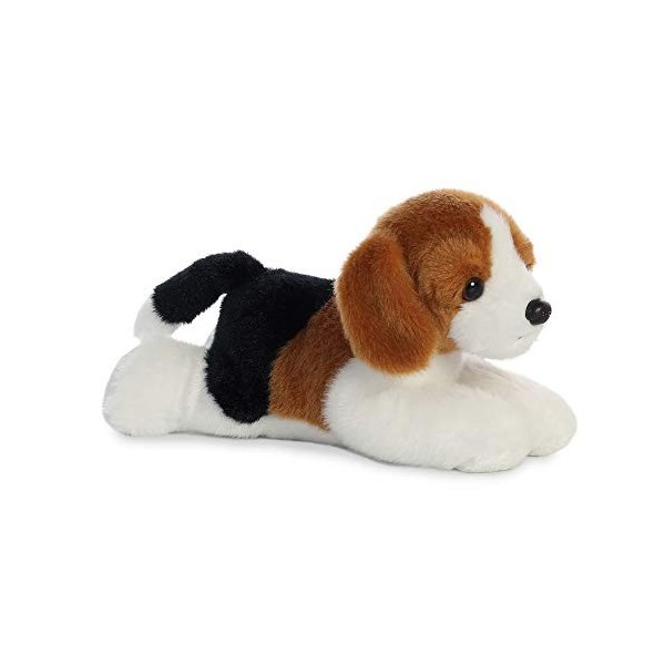 Aurora, 31185, Mini Flopsies Homer Le Beagle, 20 cm, Peluche, Noir, Bown, Blanc 