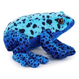 Zappi Co Jouet en Peluche de Grenouille à fléchettes Bleue 100% recyclé 15 cm de Longueur Collection danimaux éco-responsa