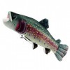 Kuscheltiere.biz Doudou truite arc-en-ciel en forme de poisson truite saumon Splash - Doudou x biz Gris/Bleu/Rouge