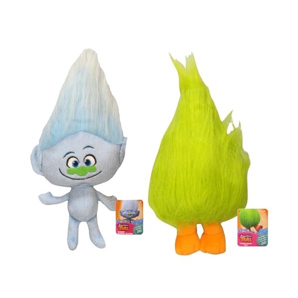 Trolls Lot de 2 peluches Guy Diamond et Fuzzbert 28 cm