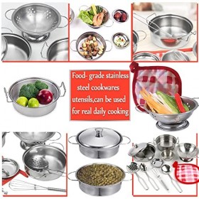 Ustensiles de Cuisine en Acier Inoxydable, Mini Accessoires de Cuisine, casseroles et poêles emballés dans Un Sac en Tissu po