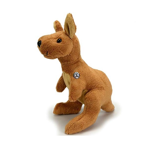 Peluche Kangourou écologique 20 Cm - 100% Recyclée, Douce Et Lavable, Jouet Enfant