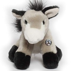 Doudou en peluche Marita assis - Mini âne nain gris