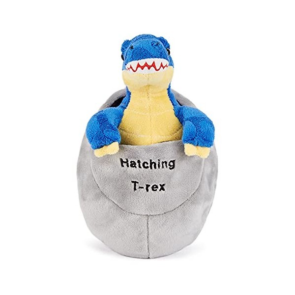 Zappi Co Jouet Oeuf de Dinosaure T-Rex 8" / 20cm Collection danimaux Safari Pelucheux Nouveau-né Enfant Premier Enfant