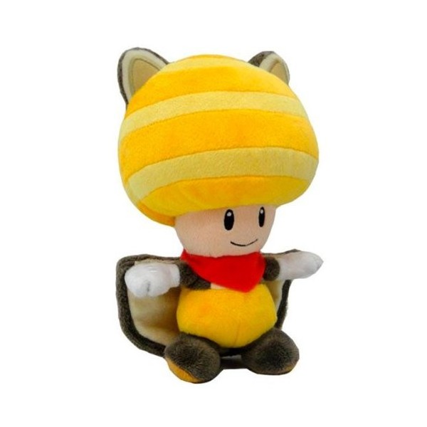 Figurine Nintendo - Peluche Toad écureuil volant - 20cm - jaune