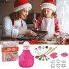 Hudhowks Cuisine pour Enfants - Kit Cuisine pour Enfants - avec ustensiles, Chapeau et Tablier - Cadeau pâtisserie pour Enfan