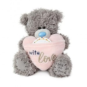 Me to You Ours Tatty Teddy avec Autocollant Personnalisable - Collection Officielle - Gris - Taille M