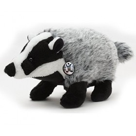 Kuscheltiere.biz Blaireau - Badger - Peluche sauvage - 23 cm - GRIMBART - Doudou x biz Gris