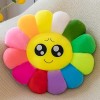 ZAKSEM Mignon Dessin animé coloré Soleil Fleur Coussin pétale en Peluche poupée Expression Taille Soutien poupée Oreiller-F,3