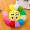 ZAKSEM Mignon Dessin animé coloré Soleil Fleur Coussin pétale en Peluche poupée Expression Taille Soutien poupée Oreiller-F,3