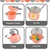 61 Pièces Jouet de Cuisine pour Enfants, Mini Ensemble Jeu Cuisine pour Enfants avec Casseroles et Poêles Ustensile de Cuisin