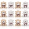 12 Pièces 4 Pouces Mini Animal en Peluche Jouet de Poupée à Fourrure Articulé Lapin Ours Koala pour Porte-Clés Bricolage Cade