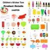 Accessoires de Cuisine Jouets, 100 Pièces Jouet de Cuisine pour Enfant, Ustensiles de Cuisine Enfant, Cuisine Enfant Plastiqu