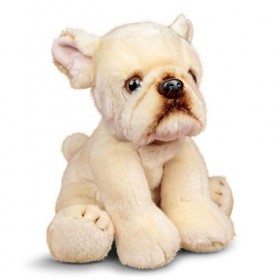 Tobar-Tobar-37237-Peluche Bulldog Français, Animigos World of Nature, 37237, Blanc