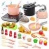 Ensemble daccessoires de cuisine pour enfants avec casseroles et poêles, plaque à induction électronique avec son et lumière