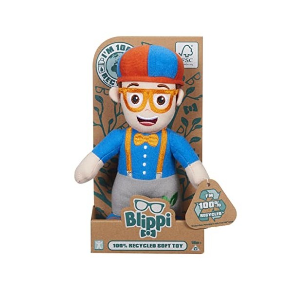 Blippi Eco Soft Toy, 100% Recycled materials, Blippi Gift, Sustainable Toy, Supersoft Plush