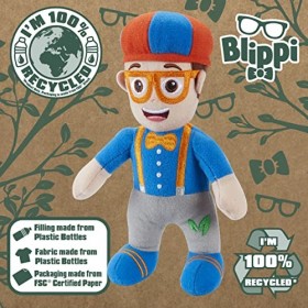 Blippi Eco Soft Toy, 100% Recycled materials, Blippi Gift, Sustainable Toy, Supersoft Plush