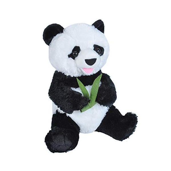 Wild Republic Peluche Panda sédentaire avec Doudou Bambou, Jouet pour Enfant, 25 cm, 22282, Multicolore