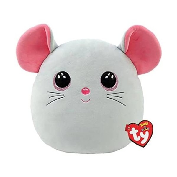 Ty Squish a boos-Coussin Catnip la Souris 40cm, Gris, TY39311, 40 cm