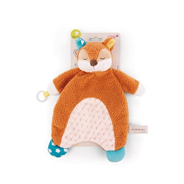 NICI MyFirstNICI Renard Finni 26x25cm Marron Tout Doux en Peluche pour bébé-Couette en Tissu câlin pour Petits et Grands, 490