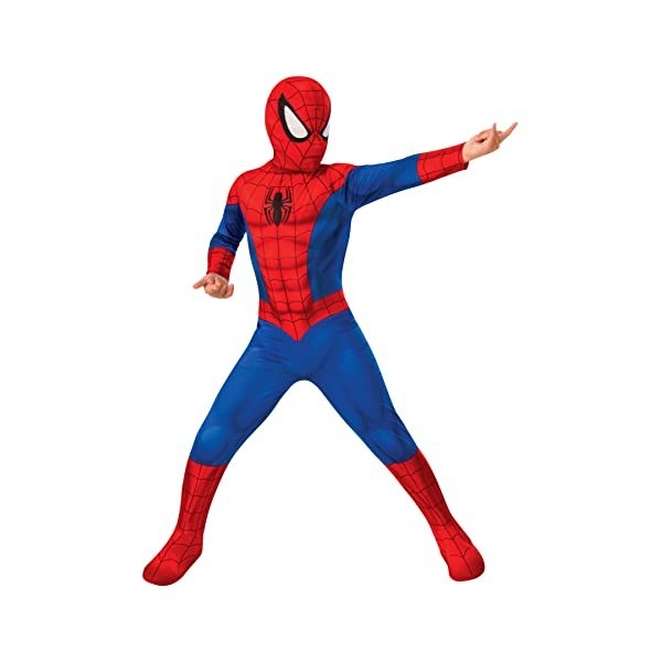 RUBIES - Marvel Officiel - Déguisement Enfant Classique Spider-Man - 5/6 ans - Taille 3 à 10 ans - Costume complet combinaiso