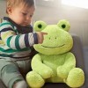 BYNYXI Peluche grenouille assise - 35 cm - Peluche moelleuse - Grenouille verte kawaii - Rembourrée - Jouet pour enfants et b