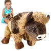 HOMRAA Animaux en Peluche Bison, Jouet de poupée en Peluche avec Oreiller en Peluche Bison, Oreiller câlin de Jouets danimal