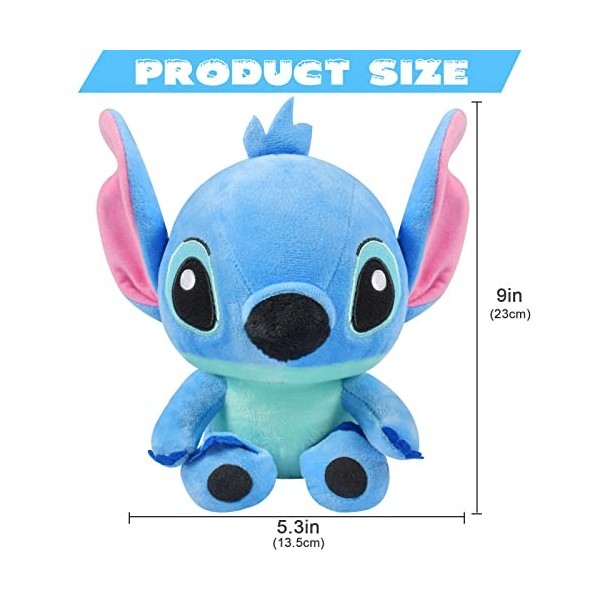 Peluche Stitch -18cm Stitch Peluche, Stitch Charmant Anime Cartoon Game Stuffed Doll, Cadeau Anniversaire pour Enfants, Adult