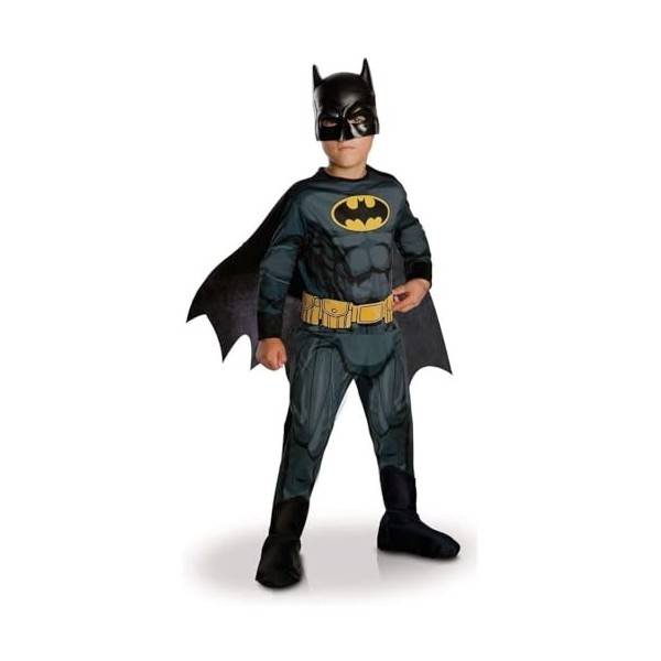 RUBIES - DC officiel - BATMAN - Déguisement classique pour enfant - Taille 3-4 ans - Costume avec combinaison imprimée,ceintu