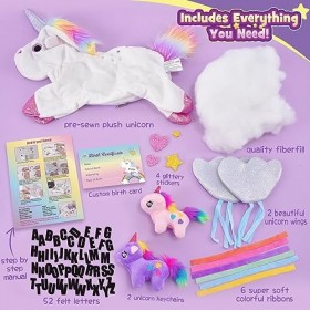 Tacobear Peluche Licorne Fille Kit de Loisir Creatif Enfant Licorne Jouet Peluche Maman Licorne avec 2 bébés Licorne Peluche 