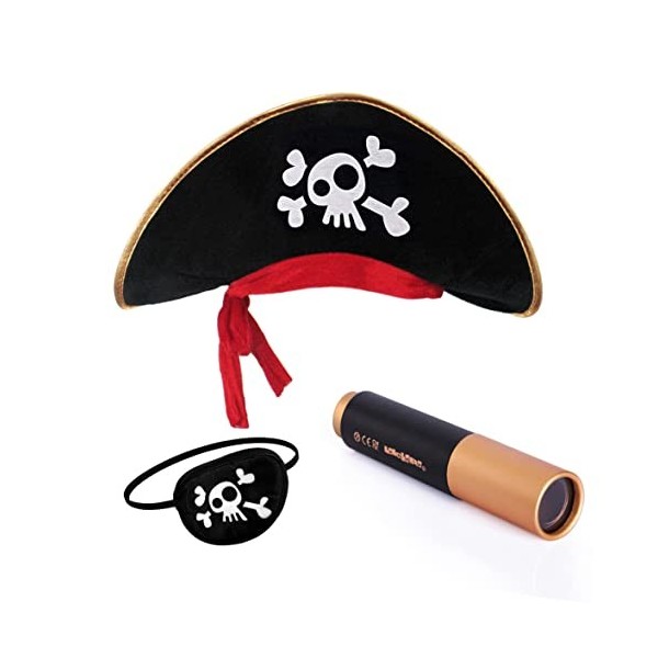 Chapeau Pirate Cache-Oeil Capitaine Télescope pour Enfants