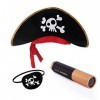 Chapeau Pirate Cache-Oeil Capitaine Télescope pour Enfants