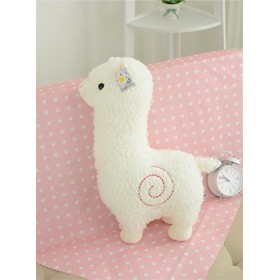 Zinsale Mignon Alpaga Peluche Poupée Peluches Animaux Peluche Mouton Oreiller Blanc, 45cm 