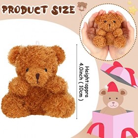 Threan 8 Pièces Mini Ours en Peluche 4 Pouces Petit Jouet Ours en Peluche Poupée Ours Doux Remplisseur de Boîte Cadeau de Mar