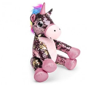 Mousehouse Gifts - Peluche licorne à sequins - brillant - rose - 29 cm