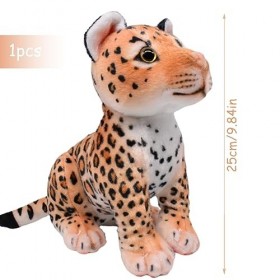 Babioms Peluche Léopard Peluche Guépard Léopard des Neiges, Jouets en Peluche de Dessin Animé, Lion, Tigre, Léopard, Pelucheu