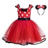 Lito Angels Deguisement Robe Princesse Minnie Enfant Fille, Anniversaire Fete Halloween Carnaval, avec Oreilles de Souris Ser