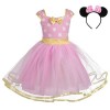 Lito Angels Deguisement Robe Princesse Minnie Enfant Fille, Anniversaire Fete Halloween Carnaval, avec Oreilles de Souris Ser