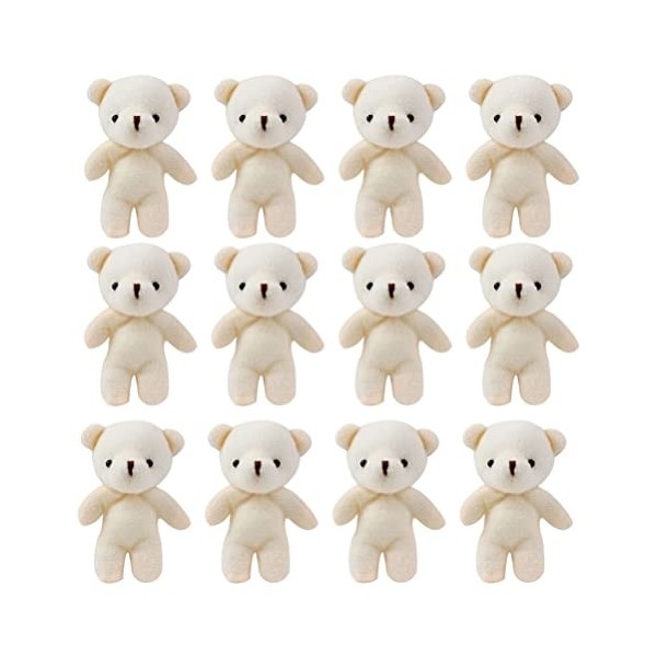 TOYANDONA Lot de 12 mini ours en peluche - Petits ours en peluche - Doux - Maison de poupée - Ours - Boîte cadeau - Accessoir